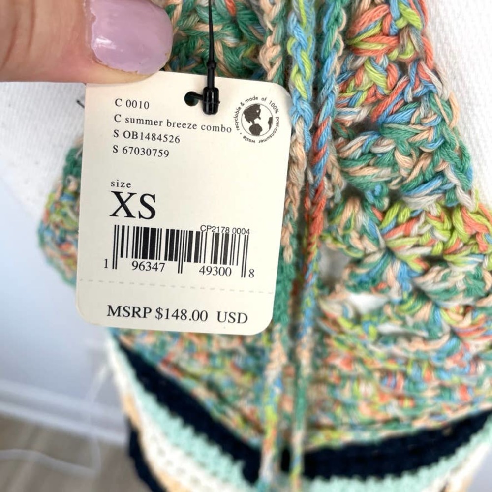 Free People Crochet Chevron Swim Up Tank Top In Summer Breeze XS - Picture 12 of 14